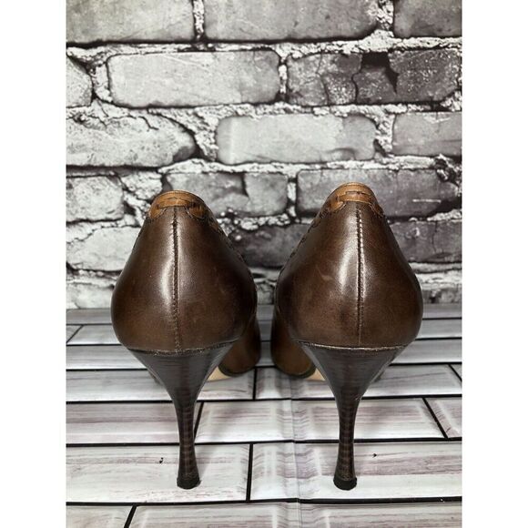 Max Studio Quibble Brown Leather Pointed Tassel High Heels Women Sz 8.5M US/39EU - Picture 8 of 16